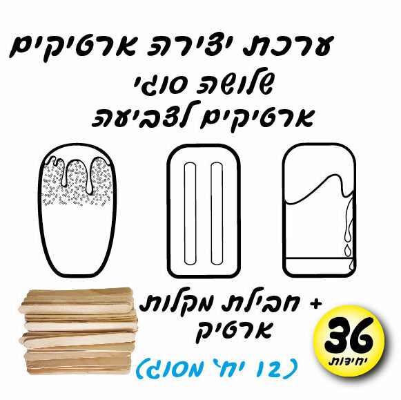 מארז 36 יח' ערכת יצירה ארטיק + מקלות