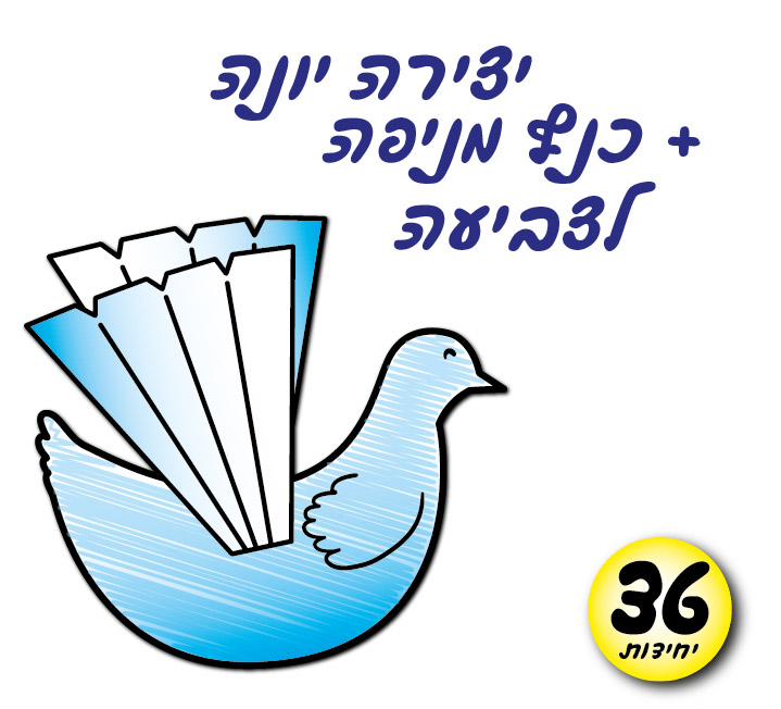 מארז 36 יח' ערכת יצירה יונה עם כנף מניפה