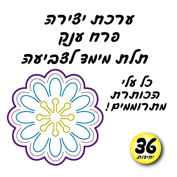 מארז 36 ערכת יצירה פרח ענק תלת מימד לצביעה