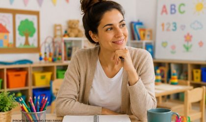 גננת מתחילה מתכננת את סדר היום והפעילויות בגן הילדים